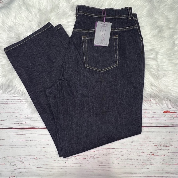 👖NWT🤩 |•GLORIA VANDERBILT•| Amanda Classic Fit Dark Denim Jeans Size 18 Short - Picture 1 of 10